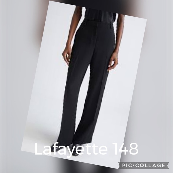Lafayette 148 New York Black Wide-Leg Dress Pants Pm7